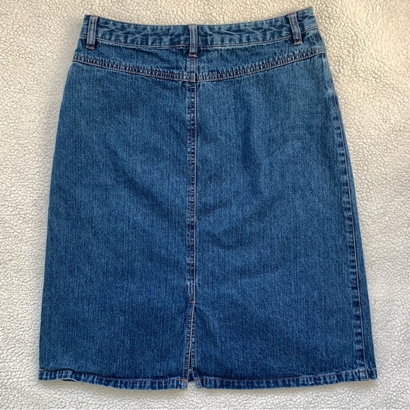 Embroidered Denim Midi Skirt - Picture 4 of 5